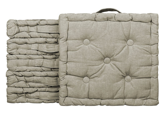 6 Pezzi Cuscini Sedia Quadrati Alti Mattonella Trapuntati 40x40 Cm Altezza 6 Cm Cuscino Spesso Cucina Interno Esterno Coprisedia Cuscino Da Pavimento Con Maniglia  Tortora