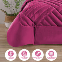 Trapunta Elegante Matrimoniale In Velluto Piumone Invernale Effetto Piuma 580 Gr/Mq Piumino Caldo Due Piazze Inverno Coperta Duck Friendly Rosa Barbi - Matrimoniale