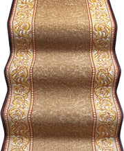 Passatoia Scala Bordata 67x550 cm Ingresso Corridoio Tappeto Cucina Gradini Stile Barocco Marrone