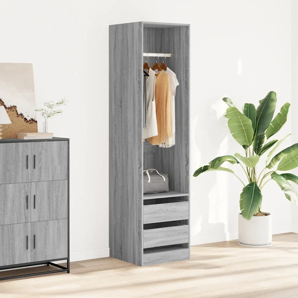 Armadio con Cassetti Grigio Sonoma 50x50x200 Legno Multistrato