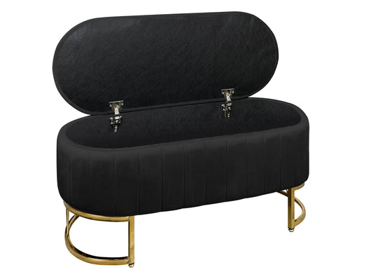Panca Imbottita Divanetto In Velluto Contenitore Pouf PortaOggetti Panca Sgabello A Pie Di Letto Con Gambe In Metallo Dorato Cassapanca Ingresso Legno Massello Panchina  - Nero