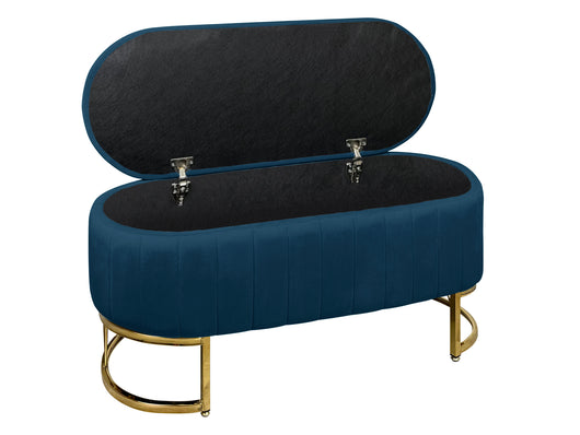 Panca Imbottita Divanetto In Velluto Contenitore Pouf PortaOggetti Panca Sgabello A Pie Di Letto Con Gambe In Metallo Dorato Cassapanca Ingresso Legno Massello Panchina  - Petrolio