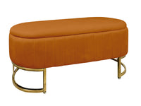 Panca Imbottita Divanetto In Velluto Contenitore Pouf PortaOggetti Panca Sgabello A Pie Di Letto Con Gambe In Metallo Dorato Cassapanca Ingresso Legno Massello Panchina  - Ruggine