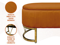 Panca Imbottita Divanetto In Velluto Contenitore Pouf PortaOggetti Panca Sgabello A Pie Di Letto Con Gambe In Metallo Dorato Cassapanca Ingresso Legno Massello Panchina  - Ruggine