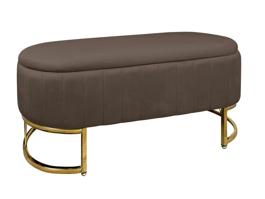 Panca Imbottita Divanetto In Velluto Contenitore Pouf PortaOggetti Panca Sgabello A Pie Di Letto Con Gambe In Metallo Dorato Cassapanca Ingresso Legno Massello Panchina  - Testa di moro
