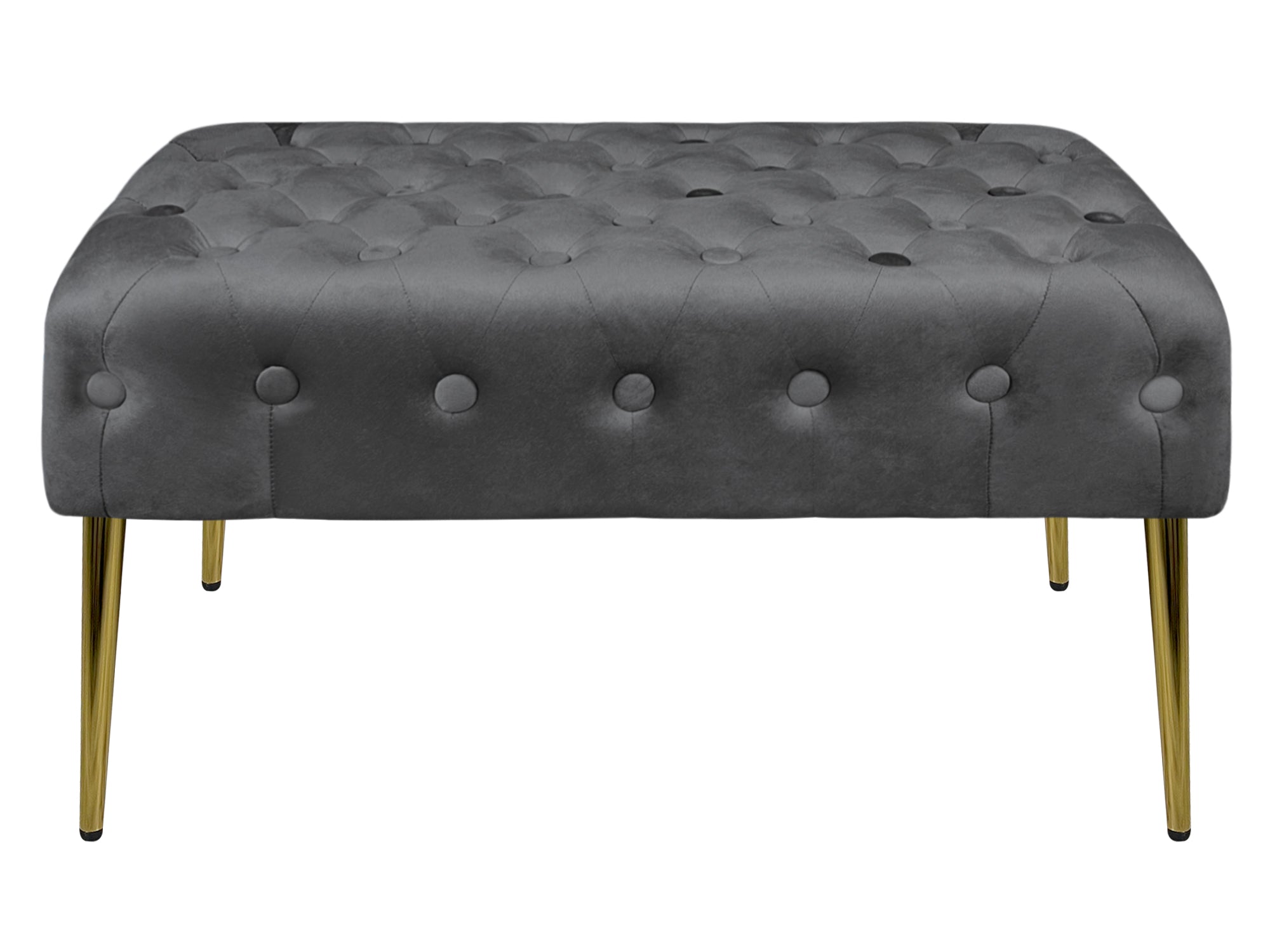 Panca Imbottita Divanetto In Velluto Sgabello A Pie Di Letto Con Gambe In Metallo Dorato Panchina Ingresso Legno Massello Pouf - Stone