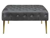 Panca Imbottita Divanetto In Velluto Sgabello A Pie Di Letto Con Gambe In Metallo Dorato Panchina Ingresso Legno Massello Pouf - Stone