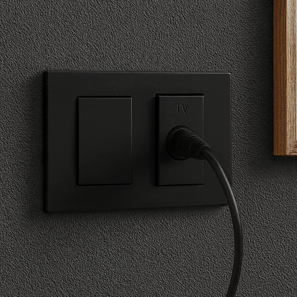 Bticino living now cover per presa tv e falso polo 1 modulo *** colore nero, confezione 1