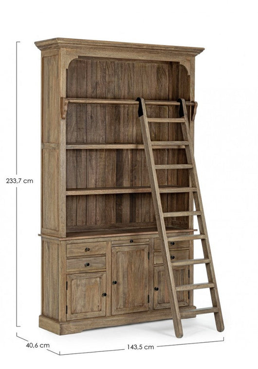 Libreria 3 Ante 4 Cassetti 143,5x40,6x233,7h cm Domitille