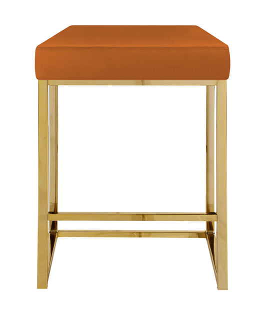 Sgabello Moderno In Velluto Sedile imbottito Gambe In Acciaio Dorato Senza Schienale Casa Sedia Cucina Bar Pub Seduta Rialzata Di Design - Ruggine