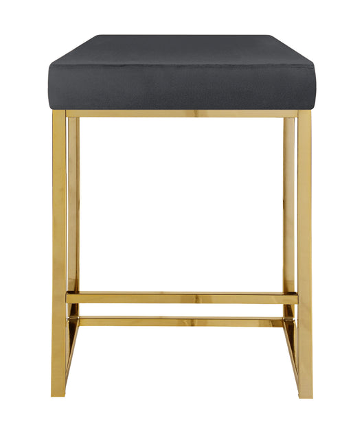 Sgabello Moderno In Velluto Sedile imbottito Gambe In Acciaio Dorato Senza Schienale Casa Sedia Cucina Bar Pub Seduta Rialzata Di Design - Stone