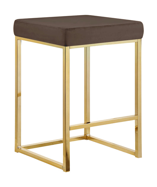 Sgabello Moderno In Velluto Sedile imbottito Gambe In Acciaio Dorato Senza Schienale Casa Sedia Cucina Bar Pub Seduta Rialzata Di Design - Testa di Moro