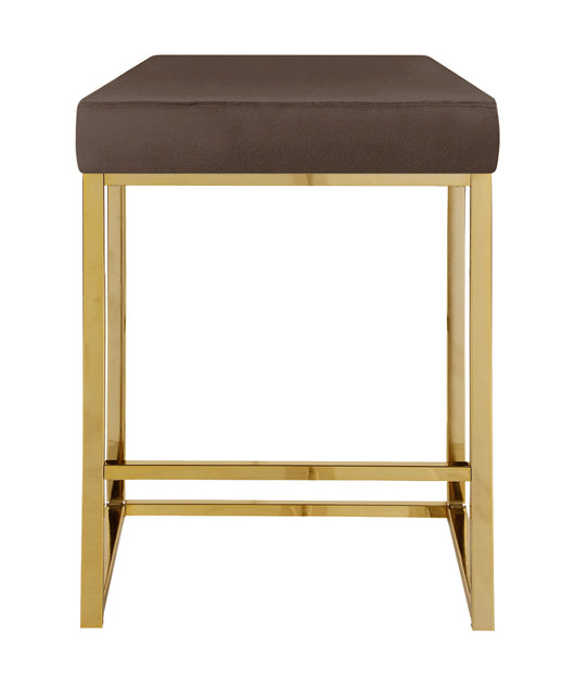 Sgabello Moderno In Velluto Sedile imbottito Gambe In Acciaio Dorato Senza Schienale Casa Sedia Cucina Bar Pub Seduta Rialzata Di Design - Testa di Moro