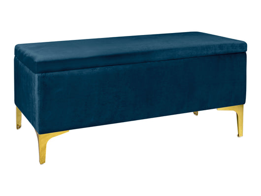 Pouf Panca Imbottita Divanetto In Velluto Contenitore PortaOggetti Panca Sgabello A Pie Di Letto Con Gambe In Metallo Dorato Cassapanca Ingresso Legno Massello Panchina  - Petrolio