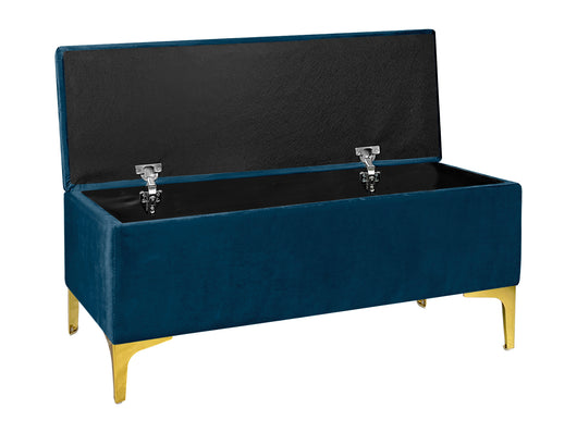 Pouf Panca Imbottita Divanetto In Velluto Contenitore PortaOggetti Panca Sgabello A Pie Di Letto Con Gambe In Metallo Dorato Cassapanca Ingresso Legno Massello Panchina  - Petrolio