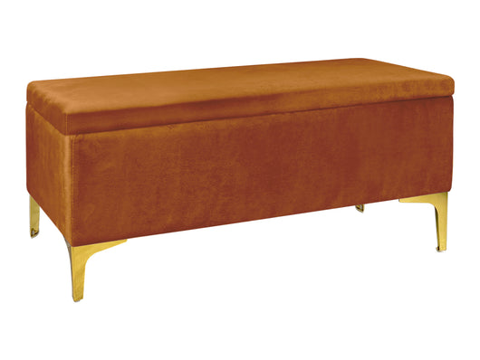 Pouf Panca Imbottita Divanetto In Velluto Contenitore PortaOggetti Panca Sgabello A Pie Di Letto Con Gambe In Metallo Dorato Cassapanca Ingresso Legno Massello Panchina  - Ruggine