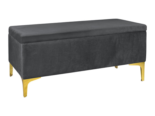 Pouf Panca Imbottita Divanetto In Velluto Contenitore PortaOggetti Panca Sgabello A Pie Di Letto Con Gambe In Metallo Dorato Cassapanca Ingresso Legno Massello Panchina  - Stone