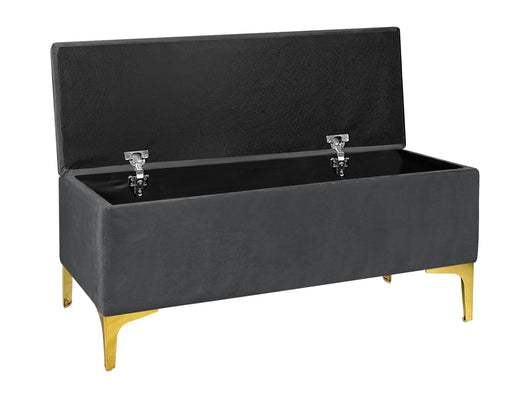 Pouf Panca Imbottita Divanetto In Velluto Contenitore PortaOggetti Panca Sgabello A Pie Di Letto Con Gambe In Metallo Dorato Cassapanca Ingresso Legno Massello Panchina  - Stone