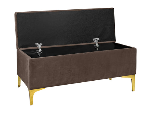 Pouf Panca Imbottita Divanetto In Velluto Contenitore PortaOggetti Panca Sgabello A Pie Di Letto Con Gambe In Metallo Dorato Cassapanca Ingresso Legno Massello Panchina  - Testa di moro