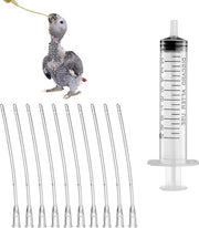 Set di 10 serbatoi con tubo - iniettore 10 ml - 10 ml - per giovani uccelli - iniettore 10 ml - per animali domestici - alimentazione e somministrazione di acqua - somministrazione di farmaci