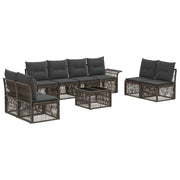 Set Divano da Giardino 9 pcs Grigio polyrattan