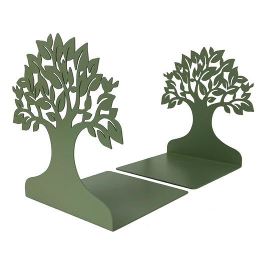 Set 2 Pezzi Fermalibri In Metallo Antigraffio Per Mensole Libreria Design Moderno Supporto Porta Libro Antiscivolo Mensola Decorazione Casa Ufficio Scrivania Cd Riviste Idea Regalo Organizzatore  - Albero