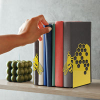 Set 2 Pezzi Fermalibri In Metallo Antigraffio Per Mensole Libreria Design Moderno Supporto Porta Libro Antiscivolo Mensola Decorazione Casa Ufficio Scrivania Cd Riviste Idea Regalo Organizzatore  - Api