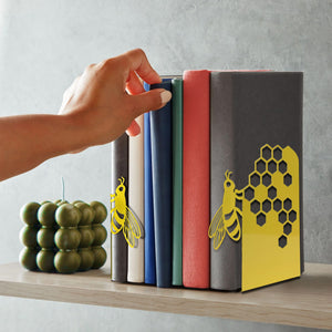 Set 2 Pezzi Fermalibri In Metallo Antigraffio Per Mensole Libreria Design Moderno Supporto Porta Libro Antiscivolo Mensola Decorazione Casa Ufficio Scrivania Cd Riviste Idea Regalo Organizzatore  - Api