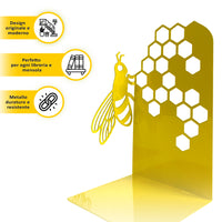 Set 2 Pezzi Fermalibri In Metallo Antigraffio Per Mensole Libreria Design Moderno Supporto Porta Libro Antiscivolo Mensola Decorazione Casa Ufficio Scrivania Cd Riviste Idea Regalo Organizzatore  - Api