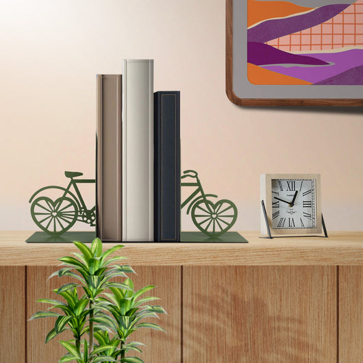 Set 2 Pezzi Fermalibri In Metallo Antigraffio Per Mensole Libreria Design Moderno Supporto Porta Libro Antiscivolo Mensola Decorazione Casa Ufficio Scrivania Cd Riviste Idea Regalo Organizzatore  - Bicicletta