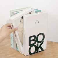 Set 2 Pezzi Fermalibri In Metallo Antigraffio Per Mensole Libreria Design Moderno Supporto Porta Libro Antiscivolo Mensola Decorazione Casa Ufficio Scrivania Cd Riviste Idea Regalo Organizzatore  - Book