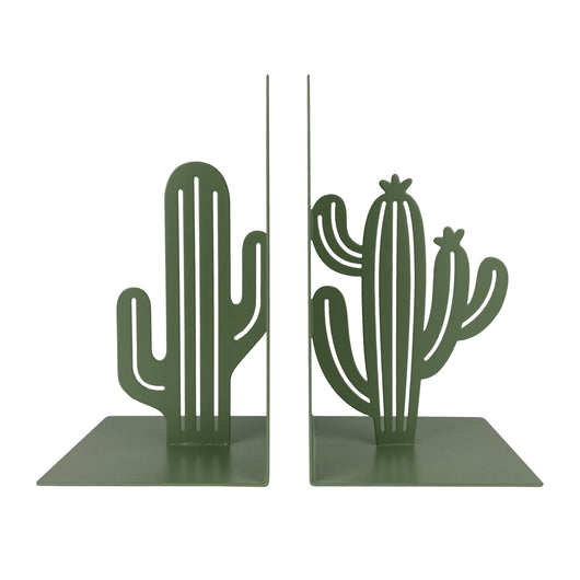 Set 2 Pezzi Fermalibri In Metallo Antigraffio Per Mensole Libreria Design Moderno Supporto Porta Libro Antiscivolo Mensola Decorazione Casa Ufficio Scrivania Cd Riviste Idea Regalo Organizzatore  - Cactus