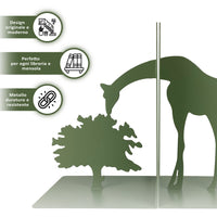 Set 2 Pezzi Fermalibri In Metallo Antigraffio Per Mensole Libreria Design Moderno Supporto Porta Libro Antiscivolo Mensola Decorazione Casa Ufficio Scrivania Cd Riviste Idea Regalo Organizzatore  - Giraffa