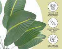 Pianta Finta Da Interno Artificiale Grandi Varie Altezze 100/150/180 Cm Artificiali Vari Modelli Modellabili Decorazioni Casa Ufficio - Uccello del Paradiso - Altezza 100cm