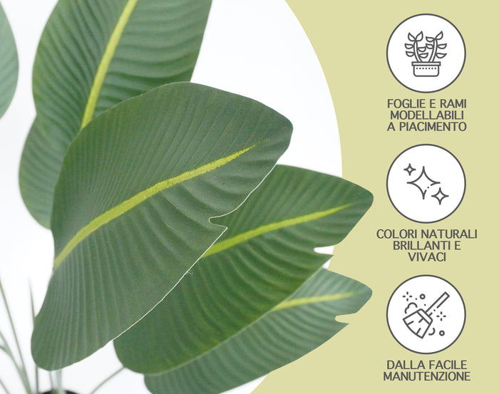 Pianta Finta Da Interno Artificiale Grandi Varie Altezze 100/150/180 Cm Artificiali Vari Modelli Modellabili Decorazioni Casa Ufficio - Uccello del Paradiso - Altezza 100cm