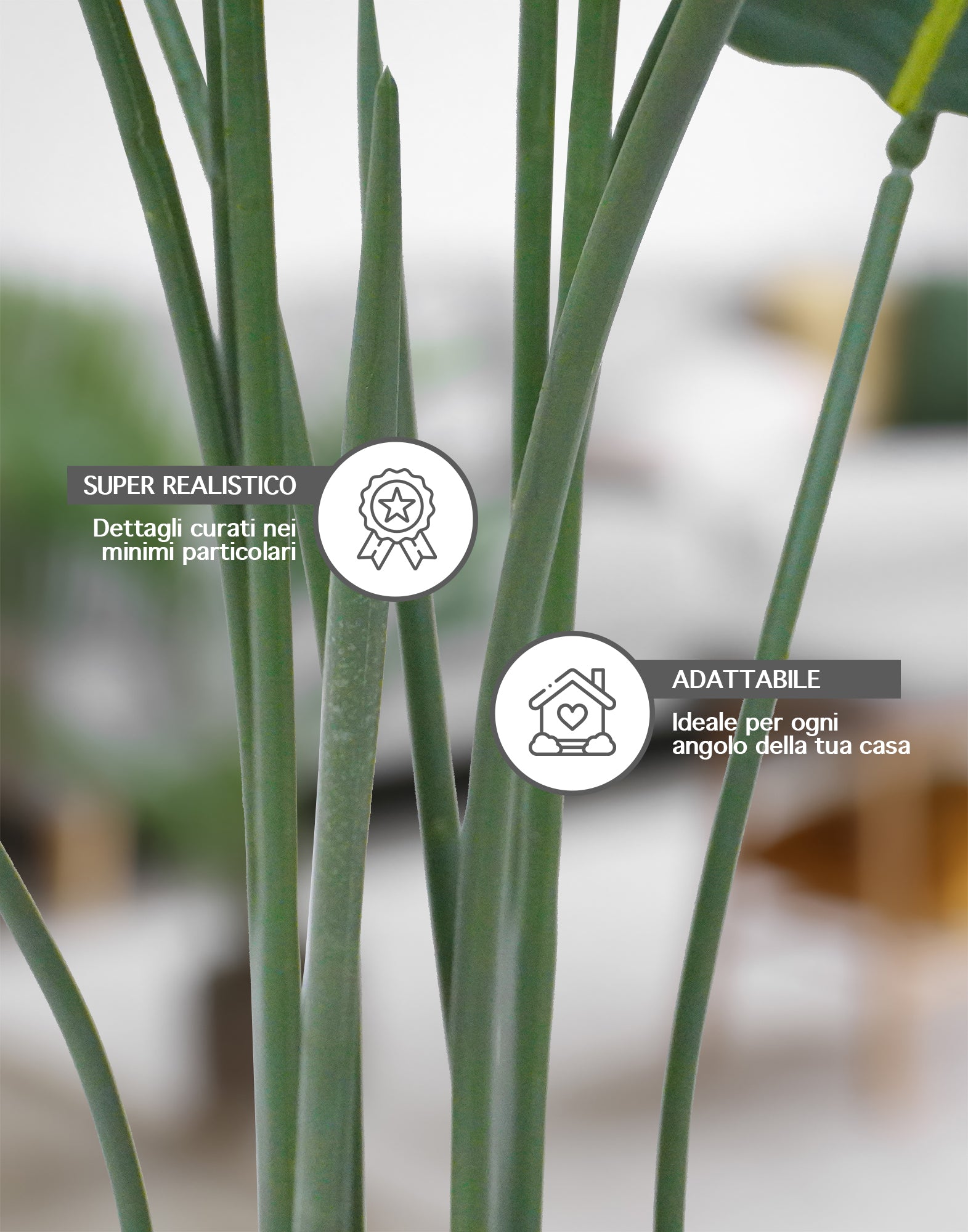 Pianta Finta Da Interno Artificiale Grandi Varie Altezze 100/150/180 Cm Artificiali Vari Modelli Modellabili Decorazioni Casa Ufficio - Uccello del Paradiso - Altezza 100cm