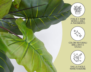 Pianta Finta Da Interno Artificiale Grandi Varie Altezze 100/150/180 Cm Artificiali Vari Modelli Modellabili Decorazioni Casa Ufficio - Taro - Altezza 150cm
