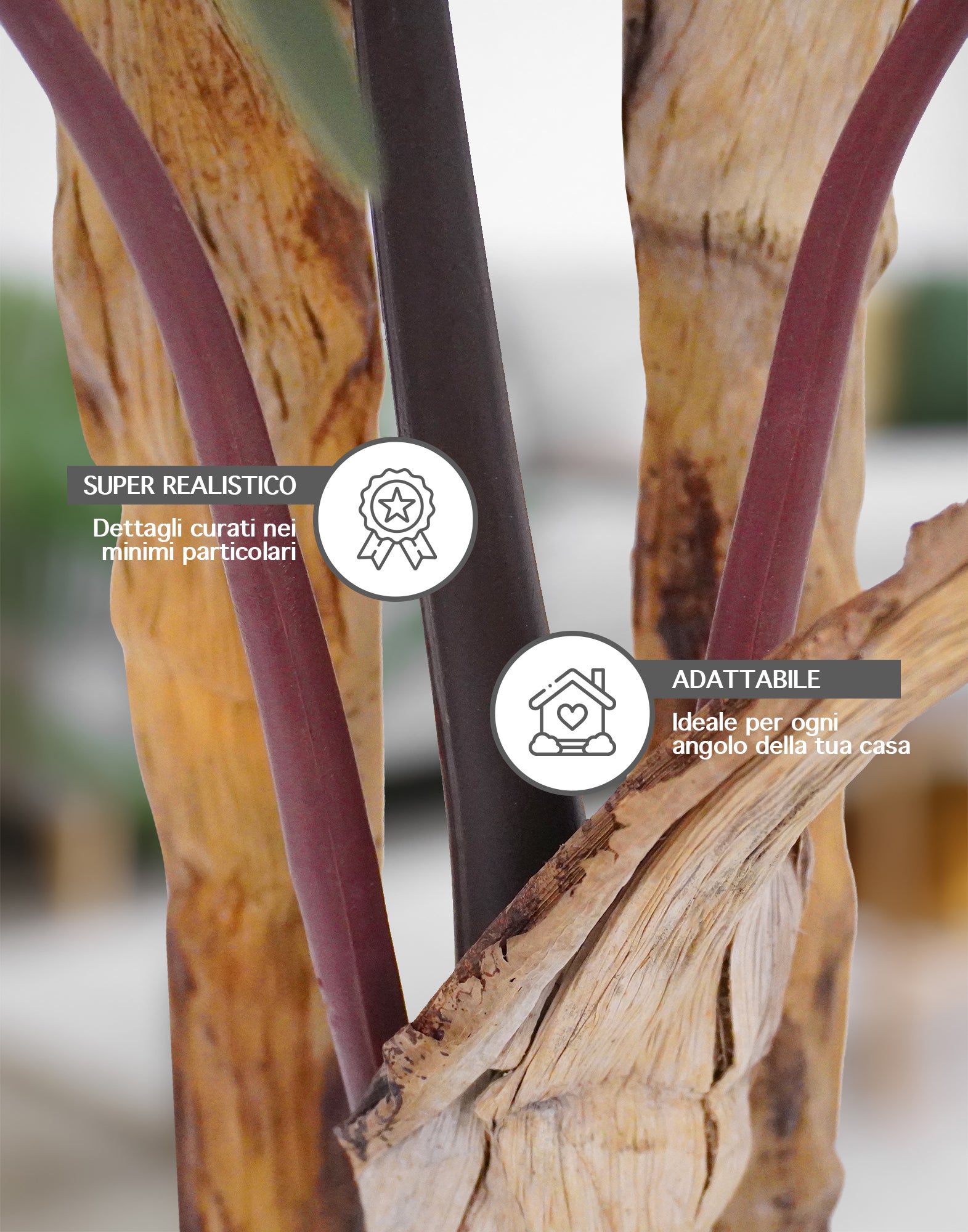 Pianta Finta Da Interno Artificiale Grandi Varie Altezze 100/150/180 Cm Artificiali Vari Modelli Modellabili Decorazioni Casa Ufficio - Taro - Altezza 100cm