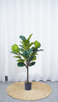 Pianta Finta Da Interno Artificiale Grandi Varie Altezze 100/150/180 Cm Artificiali Vari Modelli Modellabili Decorazioni Casa Ufficio - Fico Foglia Violino - Altezza 100cm