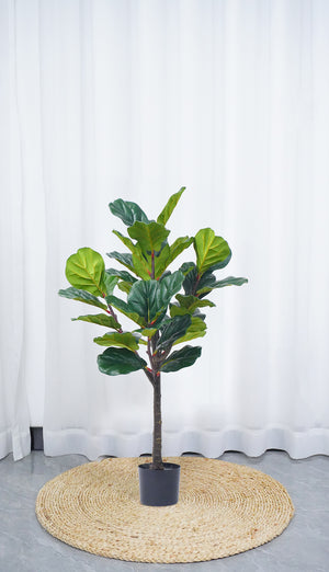 Pianta Finta Da Interno Artificiale Grandi Varie Altezze 100/150/180 Cm Artificiali Vari Modelli Modellabili Decorazioni Casa Ufficio - Fico Foglia Violino - Altezza 100cm