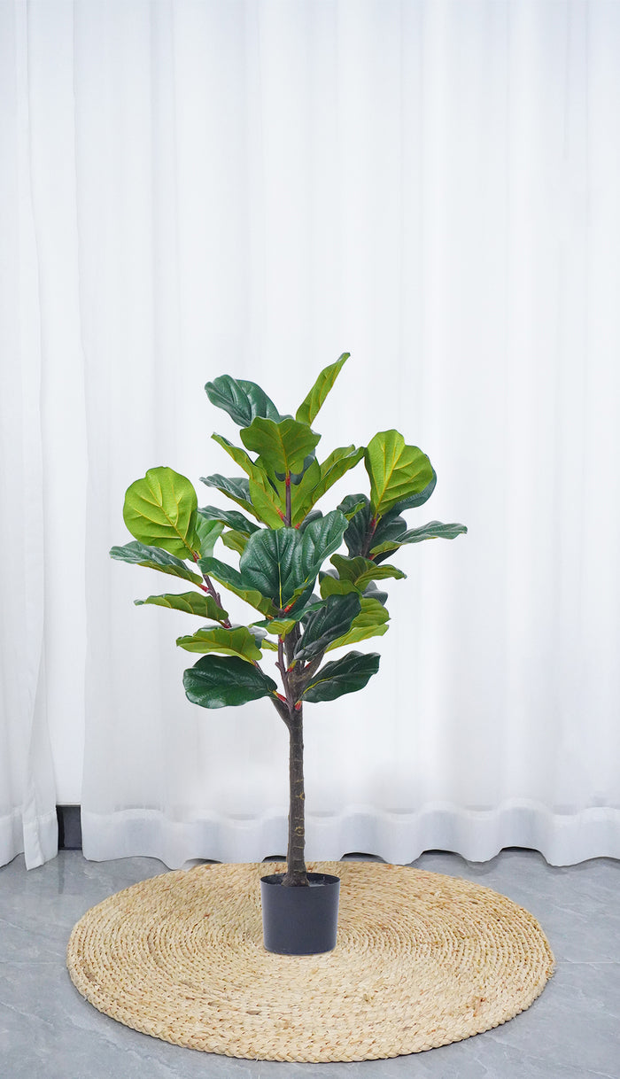 Pianta Finta Da Interno Artificiale Grandi Varie Altezze 100/150/180 Cm Artificiali Vari Modelli Modellabili Decorazioni Casa Ufficio - Fico Foglia Violino - Altezza 100cm