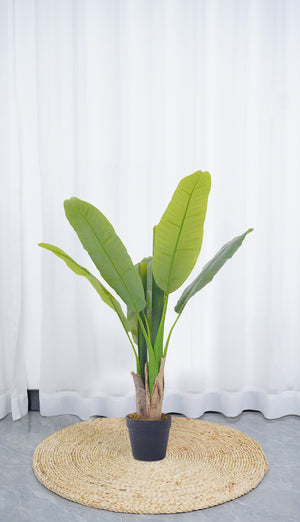 Pianta Finta Da Interno Artificiale Grandi Varie Altezze 100/150/180 Cm Artificiali Vari Modelli Modellabili Decorazioni Casa Ufficio - Banano - Altezza 100cm