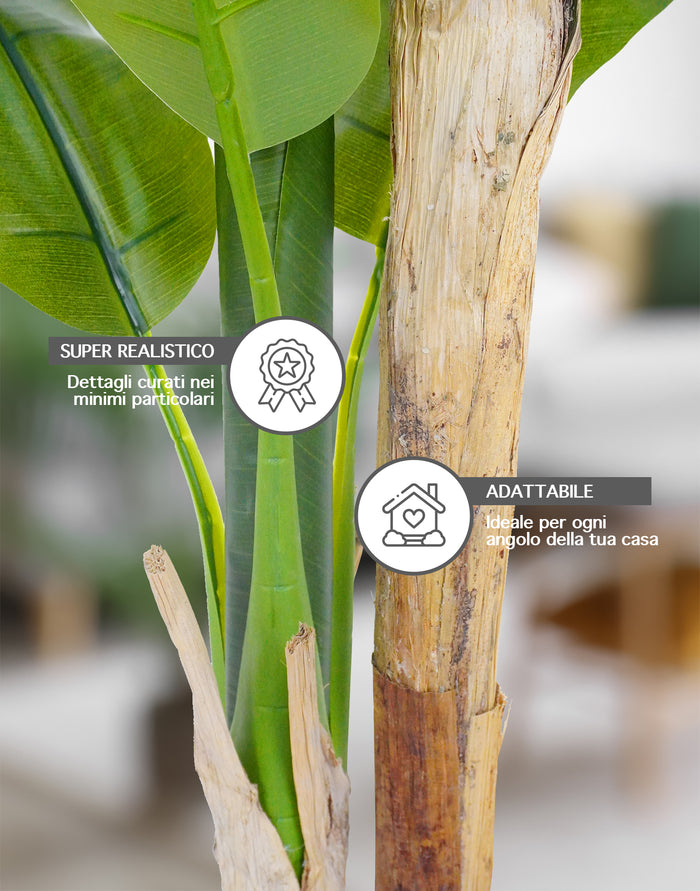 Pianta Finta Da Interno Artificiale Grandi Varie Altezze 100/150/180 Cm Artificiali Vari Modelli Modellabili Decorazioni Casa Ufficio - Banano - Altezza 100cm