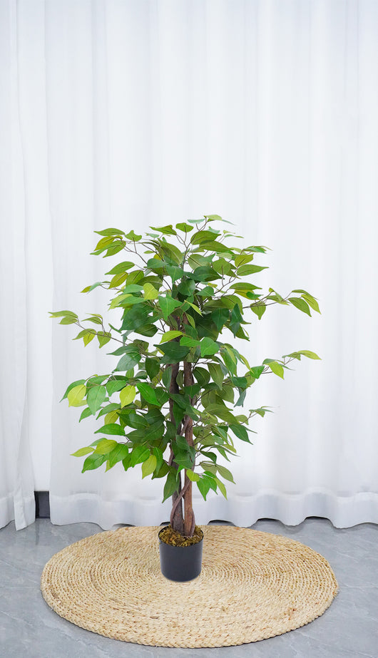 Pianta Finta Da Interno Artificiale Grandi Varie Altezze 100/150/180 Cm Artificiali Vari Modelli Modellabili Decorazioni Casa Ufficio - Albero di Fico - Altezza 100cm