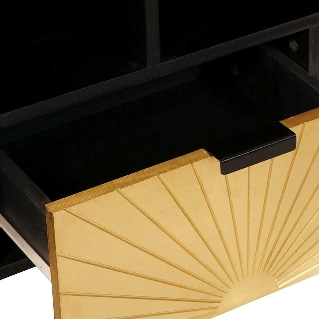 Elegante mobile porta TV moderno con cassetti e ripiani 100 x 33 x 46 cm in legno ingegnerizzato nero 02_0057760