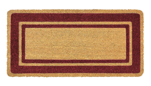 Zerbino Ingresso  In Cocco Naturale Misura XXL Grande Rettangolare 100 x 50 Cm Tappeto Asciugapassi Tappetino Antiscivolo Interno Esterno Porta Entrata Raschiafango - Rosso