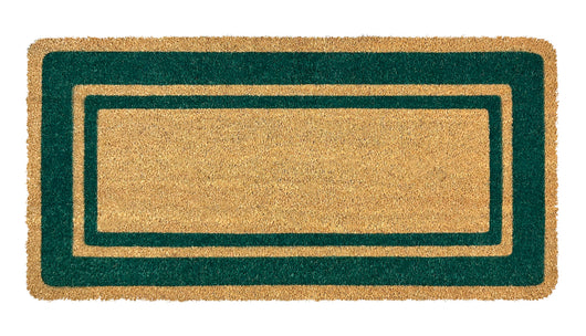  Zerbino Ingresso  In Cocco Naturale Misura XXL Grande Rettangolare 100 x 50 Cm Tappeto Asciugapassi Tappetino Antiscivolo Interno Esterno Porta Entrata Raschiafango - Verde