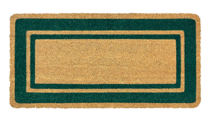  Zerbino Ingresso  In Cocco Naturale Misura XXL Grande Rettangolare 100 x 50 Cm Tappeto Asciugapassi Tappetino Antiscivolo Interno Esterno Porta Entrata Raschiafango - Verde