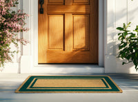  Zerbino Ingresso  In Cocco Naturale Misura XXL Grande Rettangolare 100 x 50 Cm Tappeto Asciugapassi Tappetino Antiscivolo Interno Esterno Porta Entrata Raschiafango - Verde