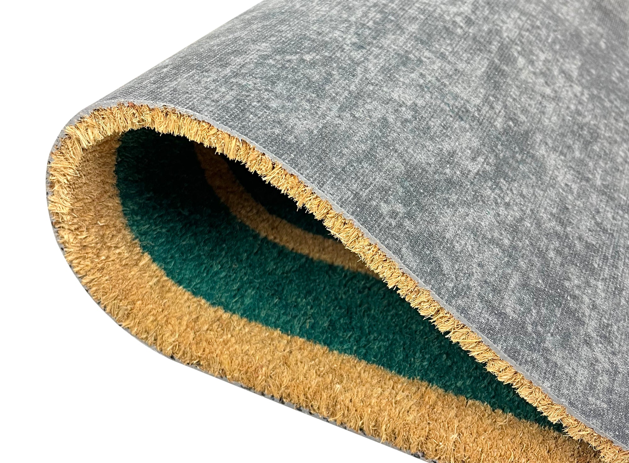  Zerbino Ingresso  In Cocco Naturale Misura XXL Grande Rettangolare 100 x 50 Cm Tappeto Asciugapassi Tappetino Antiscivolo Interno Esterno Porta Entrata Raschiafango - Verde